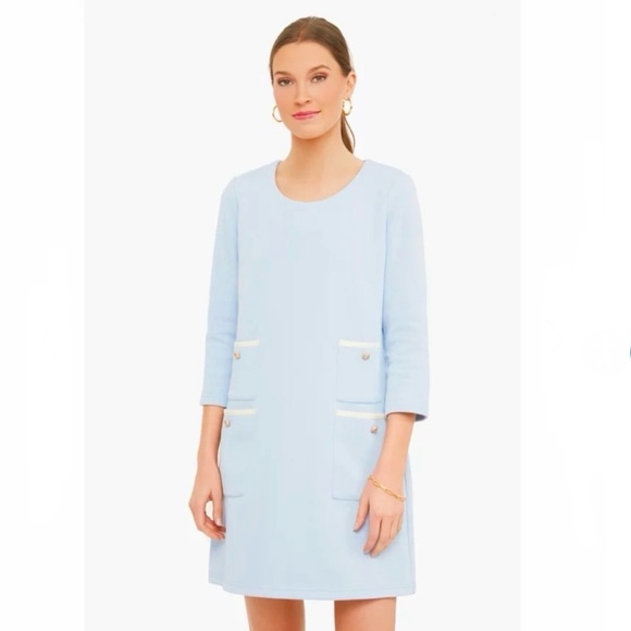 Tuckernuck Francoise Short Sleeve Light Blue Dress Size Small - Picture 1 of 6
